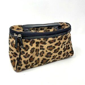 Lancome Animal Print Top Zip Makeup Cosmetic Bag Travel Storage NWOT